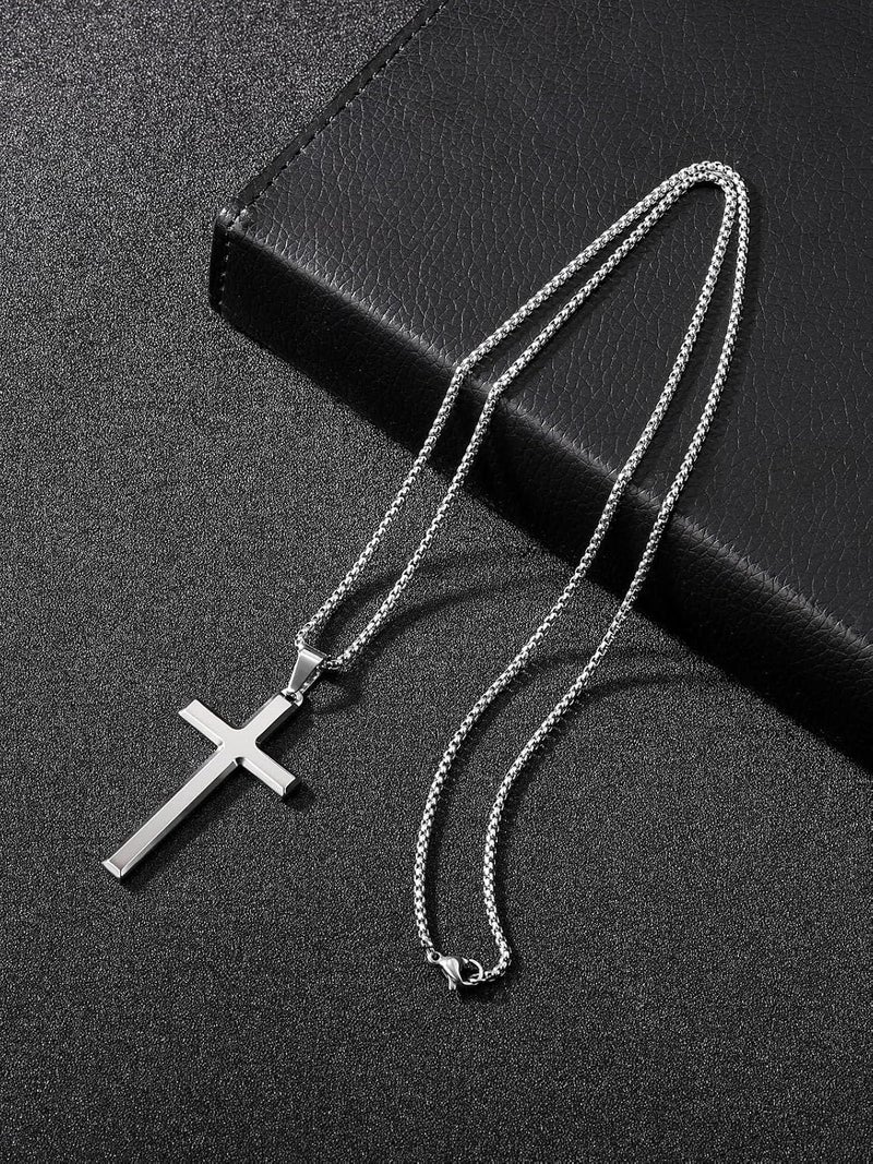 PiercingJ Cross Necklace Black Gold Silver Rotating Pendant Crucifix Necklaces For Him Men's Christmas Birthday Gift - Image 4